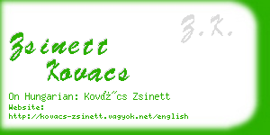 zsinett kovacs business card